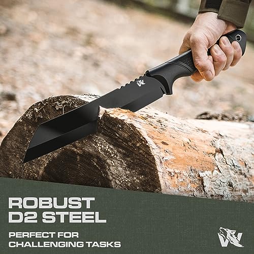 Image of ODENWOLF W Machete - Survival Machete Full Tang with Sheath - Strong D2 Steel Knife Machete for Cutting Trees, for Yard Work, and for Bushcrafting and Big Tactical Knife with TPE-Handle