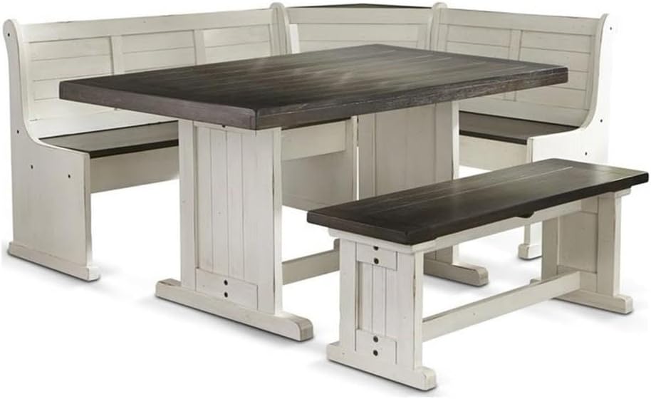 Amazon.com - Pemberly Row Farmhouse Wood Kitchen Corner Breakfast ...