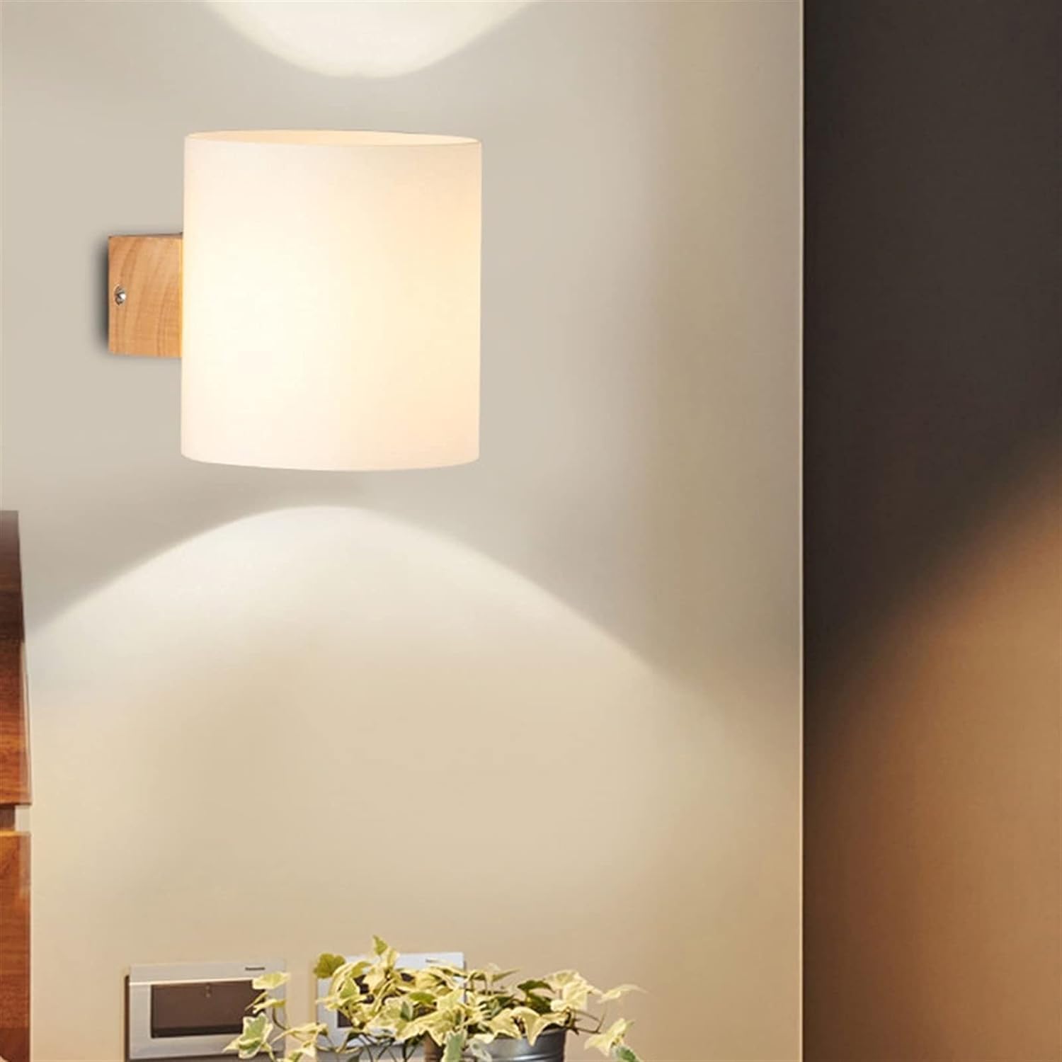 Wooden Wall Light Indoor, E27 Vintage Wall Lamp Up Down Wall - View #5