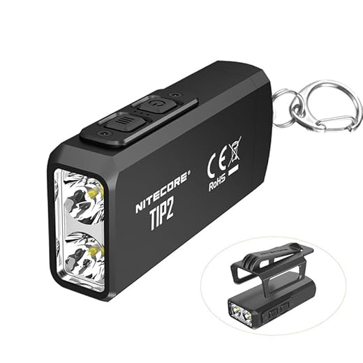 Nitecore TIP 2 Mini LED-Taschenlampe Wiederaufladbar 720 Lumen Kleine Leichte Taschen-Schlüsselanhänger Taschenlampe IP67 Wasserdicht fur EDC Camping Outdoor