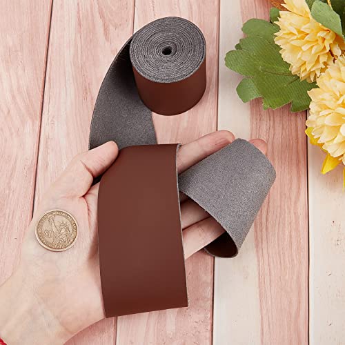 GORGECRAFT Matte Leather Strap 2 Inch Wide 79 Inch Long Saddle Brown Flat Leather Belt Strips for DIY Crafts Clothing Jewelry Wrapping Making Bag Furniture Handles Pet Collars Traction Ropes Belt - Image 3