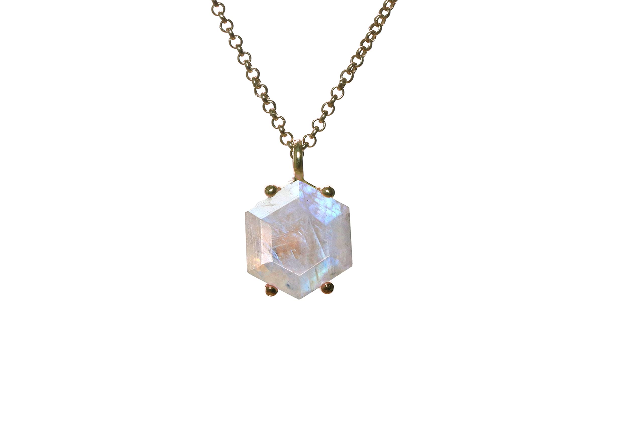 Anemone Pietra di Luna Collana - Unico Collane Personalizzate, Collane Pietre Gemme, Collane Tutti i Giorni - Moda Artigianale e Gioielli Regalo per Donne - Scegliere il Materiale - Fatto a Mano