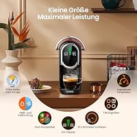 Magician1 Mini Kapselmaschine 5in1 für Nespresso* OL, Dolce Gusto*, Lavazza* A Modo Mio Kapsel, ESE 44, Kaffeepulver | 20bars, 1450 W, LED-Display, 7 Wasserstufen | Kaffeemaschine für Zuhause und Büro – Ansicht 5