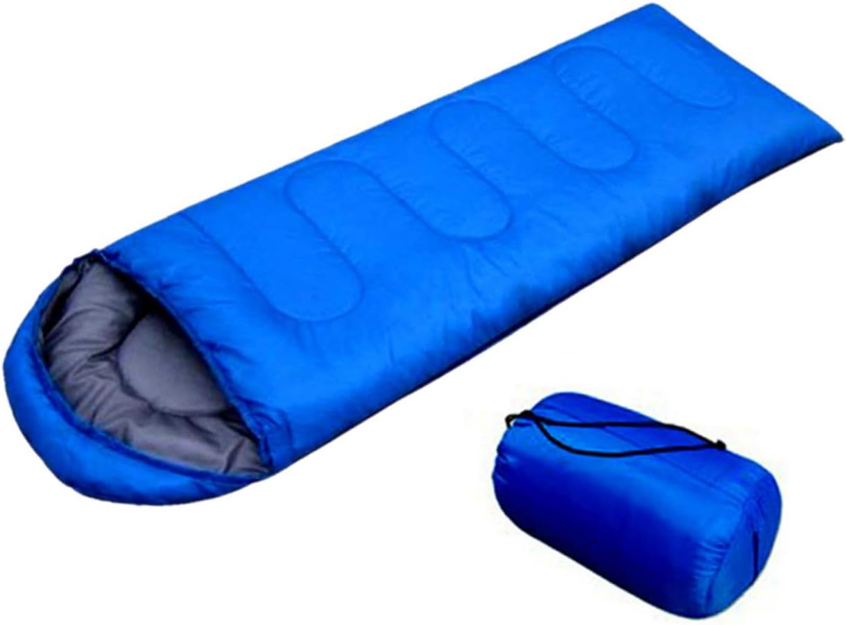 Comfortable with Drawstring Hood and Compression Sack Lightweight Outdoor Camping Gear for Adults Hiking Backpacking Spring to Autumn Blue