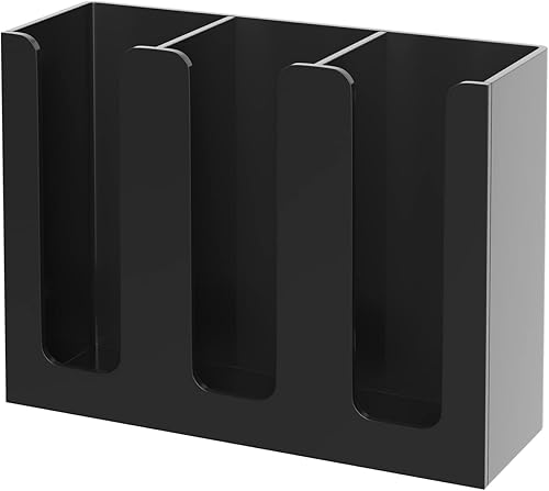 KOTEMON Soporte para tazas y tapa 3 compartimentos dispensador de tazas de café organizador de almacenamiento de tazas acrílico negro