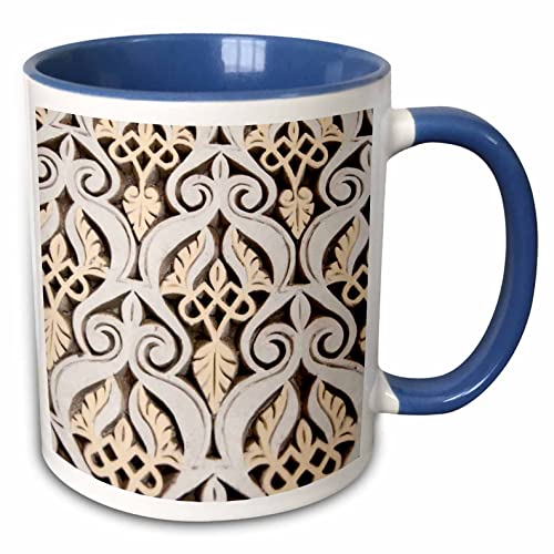 3dRose Morocco, Mahakma Law Courts, Islamic patterns 15oz Two-Tone Blue Mug