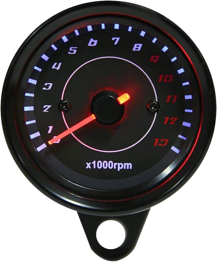 Electronic Tachometer DC 12V Motorcycle LED Backlight Tachometer Electronic Tach Meter Gauge
