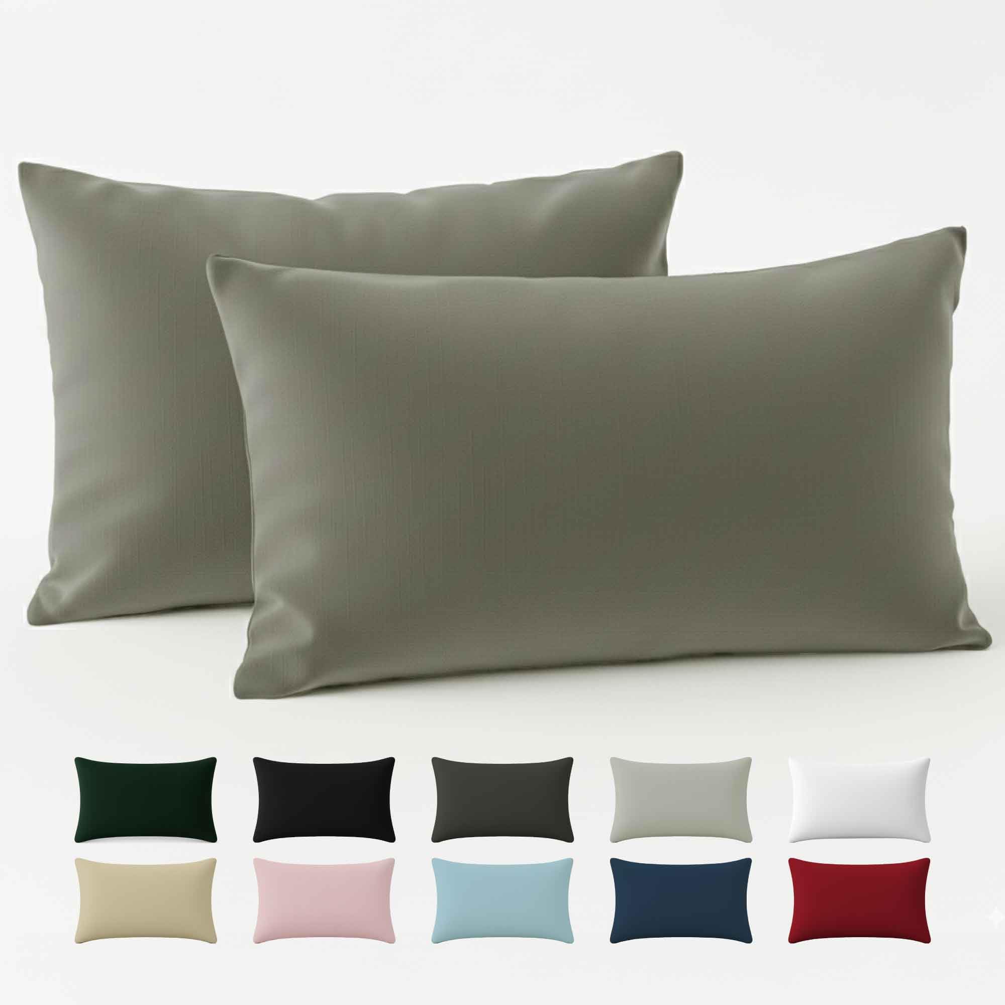 Federe 50x70 Cotone Rinforzato (Set da 2) - Grigio Chiaro - Trama Fitta a 57 Fili/cm² - Federe Cuscini 50x70 cm - Federe Cuscino 50x70 Certificate Oeko Tex - Dreamzie