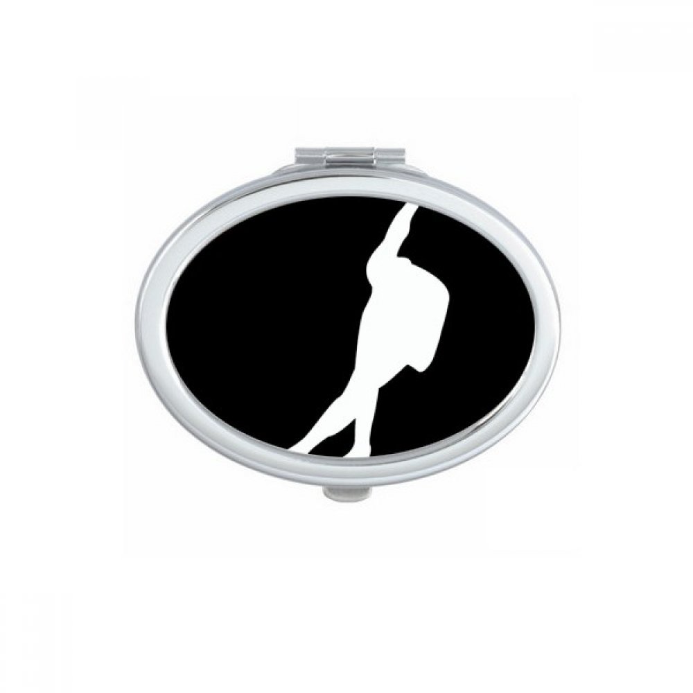Miroir de poche patinage à roulettes noir miroir de maquillage compact silhouette ovale