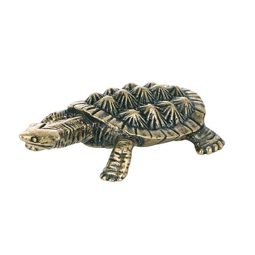 NGDFGR Vintage Brass Turtle Miniatures Figurines, Metal Brass Animal Tortoise Statue,Bronze Longevity Turtle Lucky Feng Shui Town House Collection