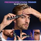 Nose Hair Trimmer for Men Painless Noses Trimmer Rechargeable Nasal Hair Trimmers for Ear and Eyebrow Facial,Nose Hair Trimmer with IPX7 Waterproof,Dual Edge Blades for Easy Cleansing,Black - Image 6