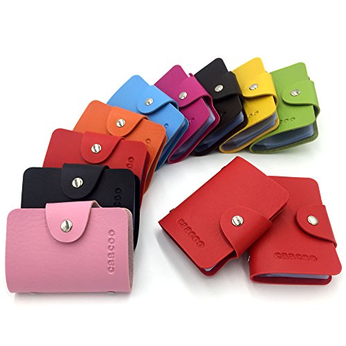 AirZyx Porta Carte di Credito Donna Uomo Cuir 24 Slot (Rosso)