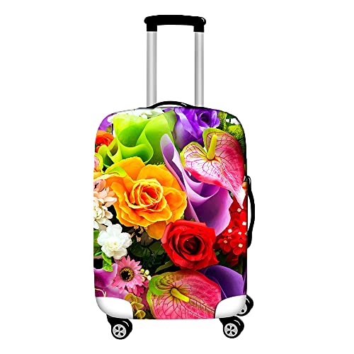 Hiseng Housse de Valise Protection Couverture de Bagages Trolley Case Housse De Protector Élastique Lavable Anti-Poussière Voyage Housse De Bagage (Hortensia,L(26 * 28 Pouce)) Cover