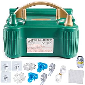 Vago Electric Balloon Pump, 18 pcs Balloon Pump, 220V-240V 600W Balloon Pump Electric, Balloon Decorating Strip…