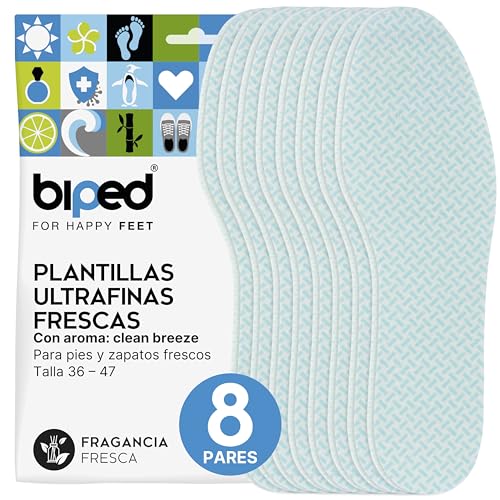biped 8 pares de suelas frescas de limón - suelas muy finas - suelas descalzas aromáticas - plantillas contra los olores de los pies z1019