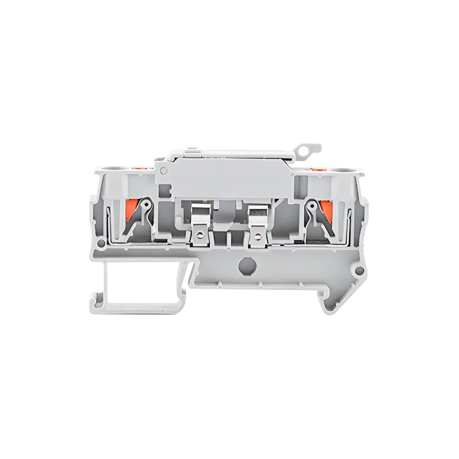 5-Pack DIN Rail Terminal Block PT 4-HESI Grey Connector Push-in Spring Fuse Terminal Block Connector Screwless Fuse Holder(4A)