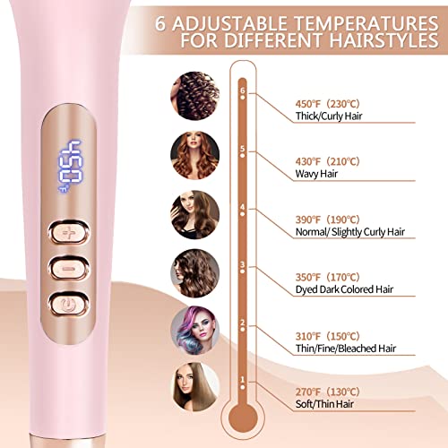 Nicebay Hair Straightener Brush, Negative Ion Hair Straightener Comb For Women, Anti-Scald & Auto-Off Feature, Fast Heating & 6 Temp Settings Hair Straightening Brush #TOP3