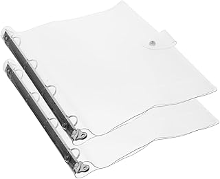 Operitacx 2 Peças Pastas De Plástico Transparente Pasta De Argolas A4 Pastas De Documentos Transparentes A4 Bolsa De Arquivo Fichário Capa De Caderno Capas De Caderno Pastas Fofas Para