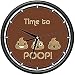 TIME TO POOP Wall Clock funny crude cute gag gift