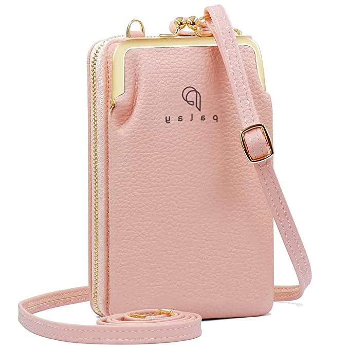 elephantboat Pink Soft PU Leather Crossbody Phone Bag with Strap, Card Slot-picture-9