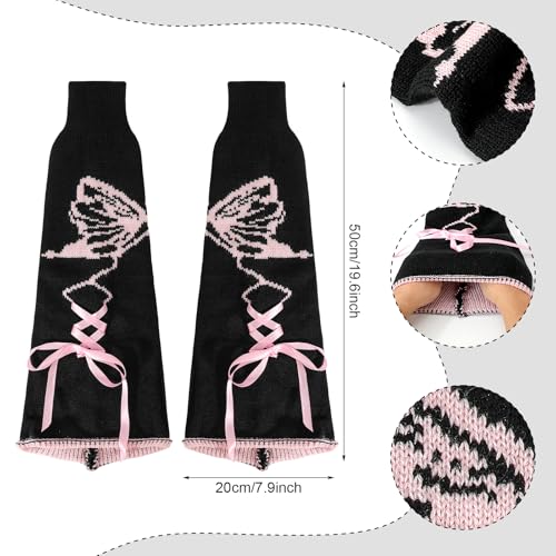 Image of XEPST Leg Warmers Kawaii Socks Flared Leg Warmers for Girls Butterfly Harajuku Japanese Boot Socks