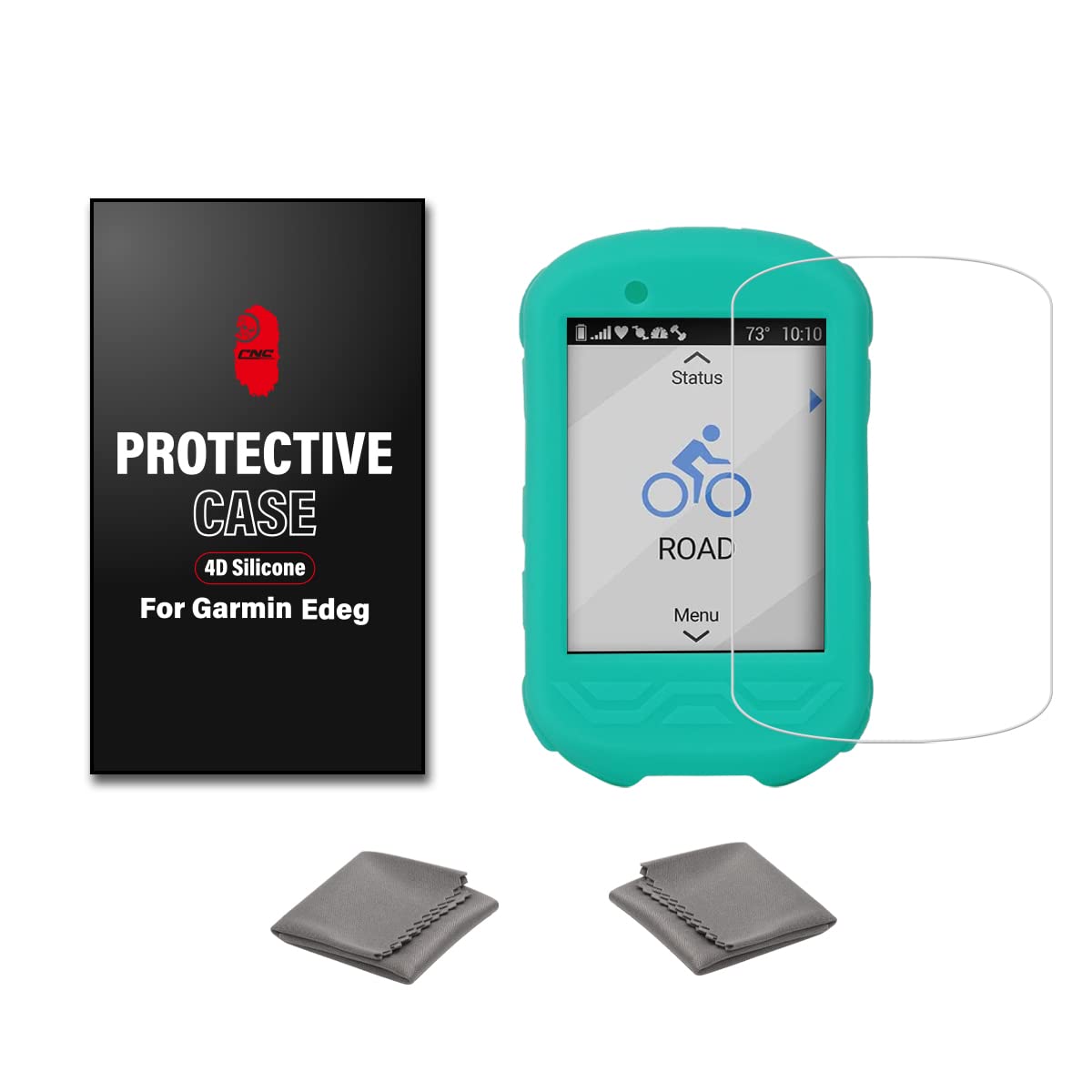 Chooee Custodia Protettiva In Silicone 4D Per Garmin Edge 530 (Rosso) + Pellicola Vetro Temperato - Antiurto Militare