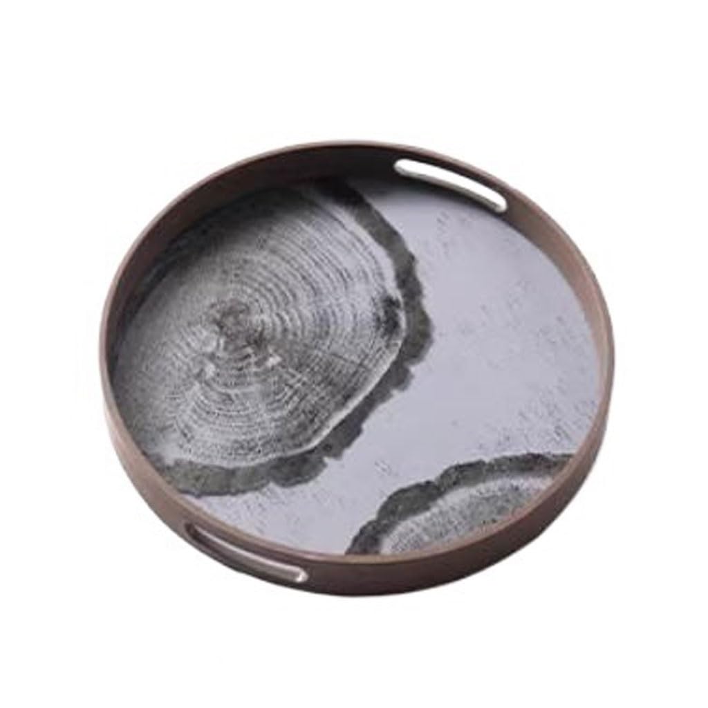 Tray Decor Home Aromatherapy Storage Tray Art Round Glass Tea Tray Food Tray