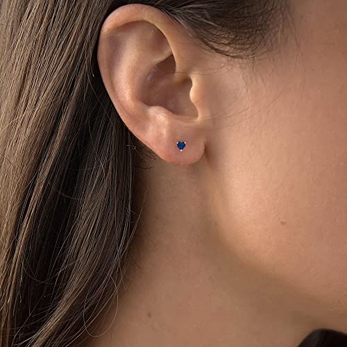 14K Gold Plated 925 Sterling Silver Hypoallergenic 4mm Heart Shape Prong Set Genuine Birthstone Solitaire Screwback Stud Earrings3