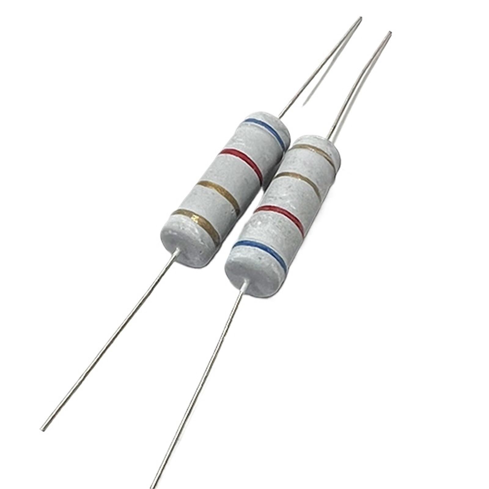 RISWEKFW 10pcs 5W Carbon Film Resistor 5% 6R2 62R 620R 6K2 62K 620K 6.2 62 620 R K Ohm 1R-1M(CF 5W 47R 10pcs)