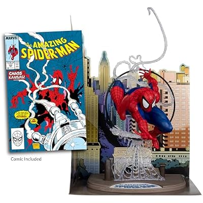 McFarlane Toys - Marvel Spider-Man 1:6th Scale Posed Figure with Scene & Comic (Based on The Amazing Spider-Man #301)