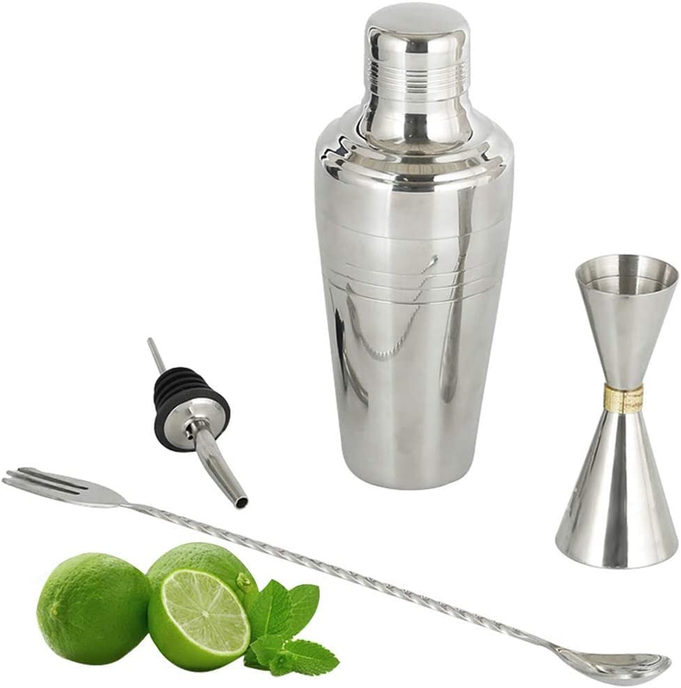 Set de 4 piezas coctelera de acero inoxidable miniatura 1
