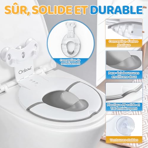 Orzbow Reducteur Toilette Enfant Pliable, Blanc – vue 5