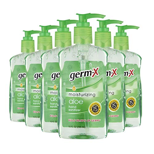 Germ-X Hand Sanitizer with Vitamin E & Aloe, 10 Fl Oz (Pack of 6)
