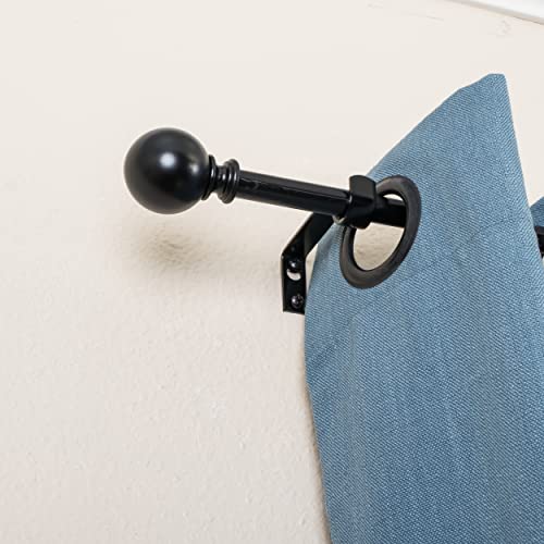 Decopolitan 5/8" Classic Ball Curtain Rod Set, 86 To 128 Inches, Black Oil #TOP2