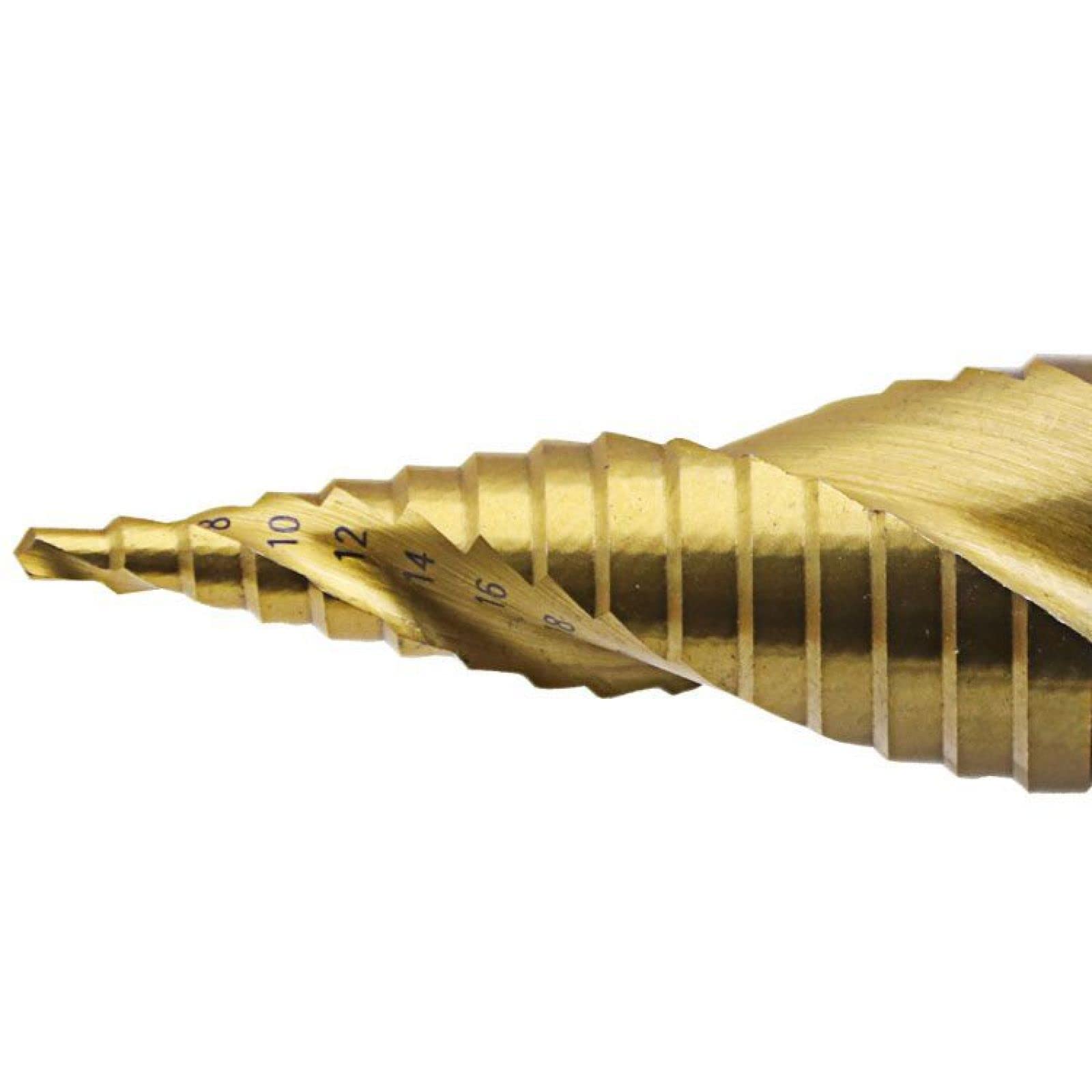 3 Pz HSS Titanio Punta Del Trapano 4-12mm 4-20mm 4-32mm Utensili Elettrici Di Perforazione A Spirale In Metallo Ad Alta Velocità In Acciaio Legno Hole Cutter Cone Drill