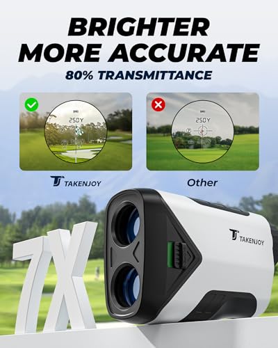 TAKENJOY Golf Rangefinder with Slope, 1200Yards Laser Range Finder for Golfing, 6X Magnification with Flag Pole Locking Vibration, Rechargeable Range Finder with Magnet