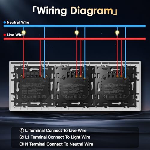BSEED Smart Lichtschalter mit Doppel WIFI Dimmer Schalter, LED Dimmschalter Unterputz, Kompatibel mit Alexa&Google Home, PC Rahmen,Smarte Zeitpl&auml;ne,1 Fach 1 Weg,Wei&szlig;(Neutralleiter Erforderlich)