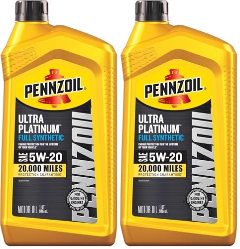 Pennzoil Ultra Platinum Full Synthetic 5W-20 Motor Oil (1-Quart, Single Pack) (Pack of 2)