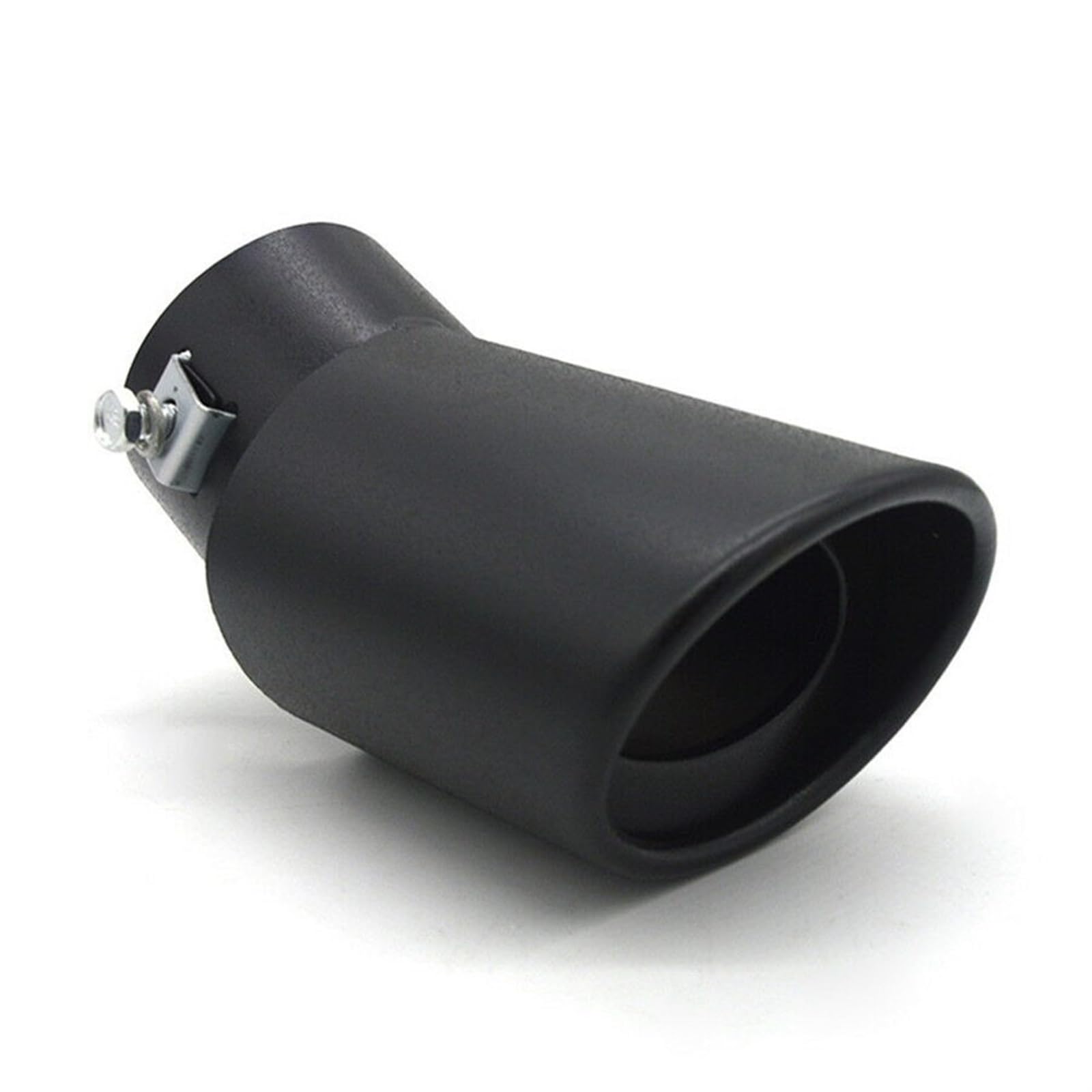 Tubo de escape del coche Tubo de para escape coche, silenciador curvo acero inoxidable 62mm, punta trasera, negro para mate, reacondicionamiento, codo conexión
