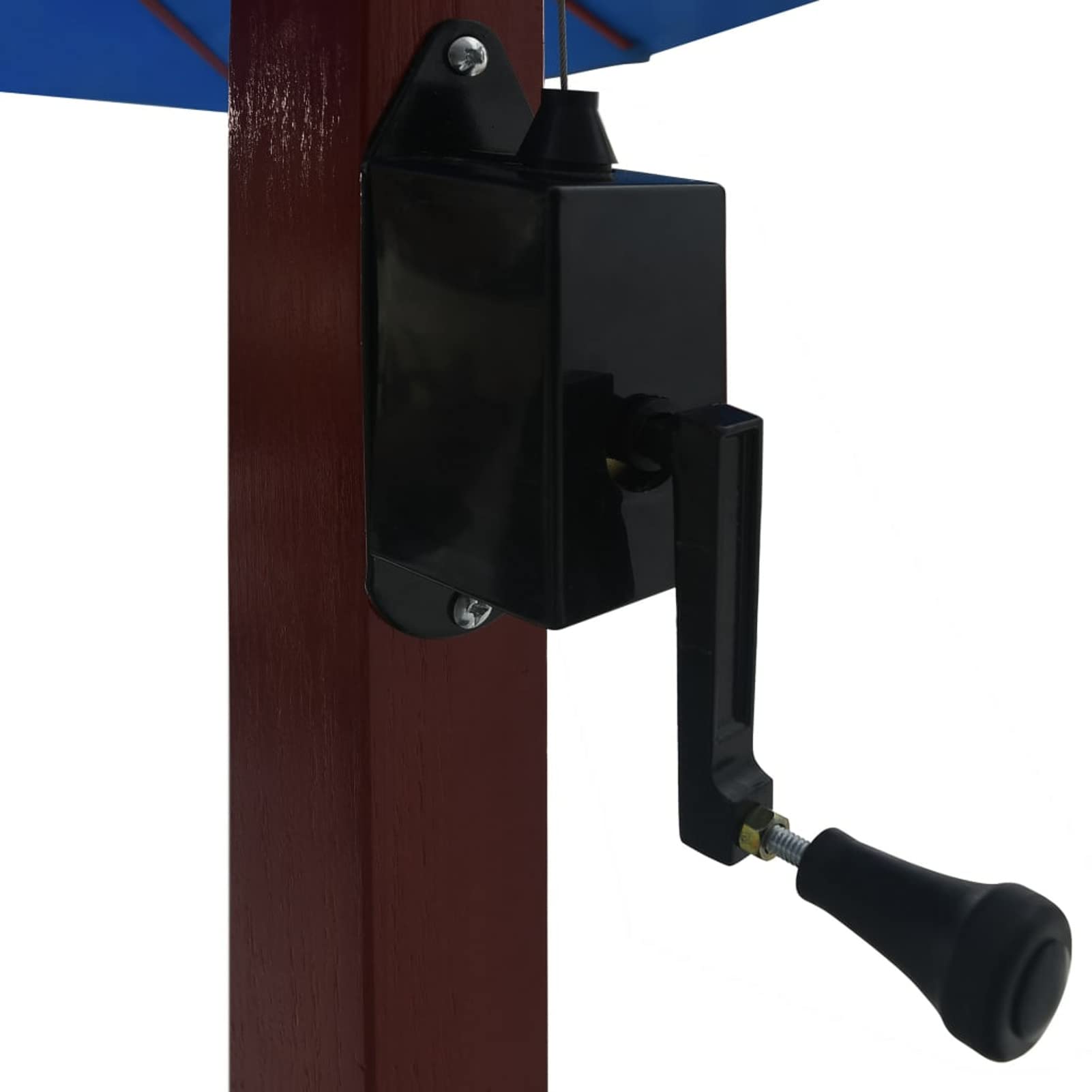 Homgoday Sombrilla de jardín Colgante con Palo de Madera Azul 4x3 m Sombrilla Terraza Exterior, Sombrilla Jardín Grande Orientable Jardín Parasol Balcón