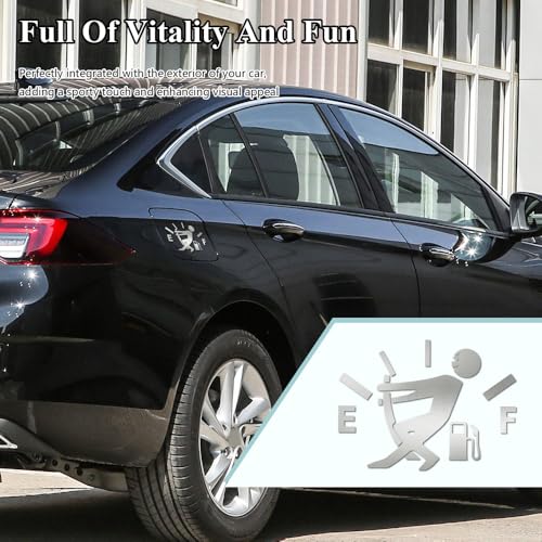 Image of Funny Car Stickers, High Gas Consumption Decal Auto Fuel Tank Cover Sticker, Universal Car Decor Accessories Fuel Gage Empty Decal for Men and Women, Fit Cars, SUVs, Trucks, Motorcycles (Silver
