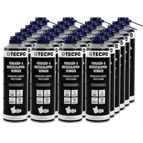 TECPO Limpiador de carburadores y válvulas de mariposa, 24 x 500 ml, disolvente AGR, limpiador de válvulas de carburador, inyectores, limpiador de boquillas, limpiador de aspiración