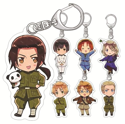 GO2COSY Set of 7 Anime Axis Powers Hetalia Acrylic Keychain Pendant Key Chain Style A