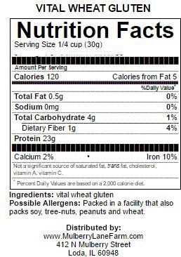 Vital Wheat Gluten, 4 Pounds, Non-GMO, Bulk, Mulberry Lane Farms