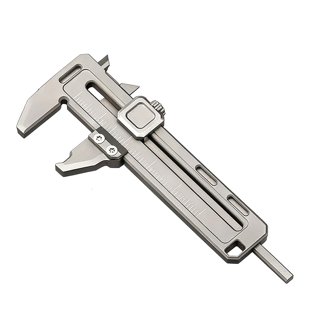 Herramienta de medición de calibrador, mini calibrador Vernier, regla de bolsillo de 50 mm, herramienta de medición de metal portátil, estilo tradicional, no requiere energía, regla turbo de coche