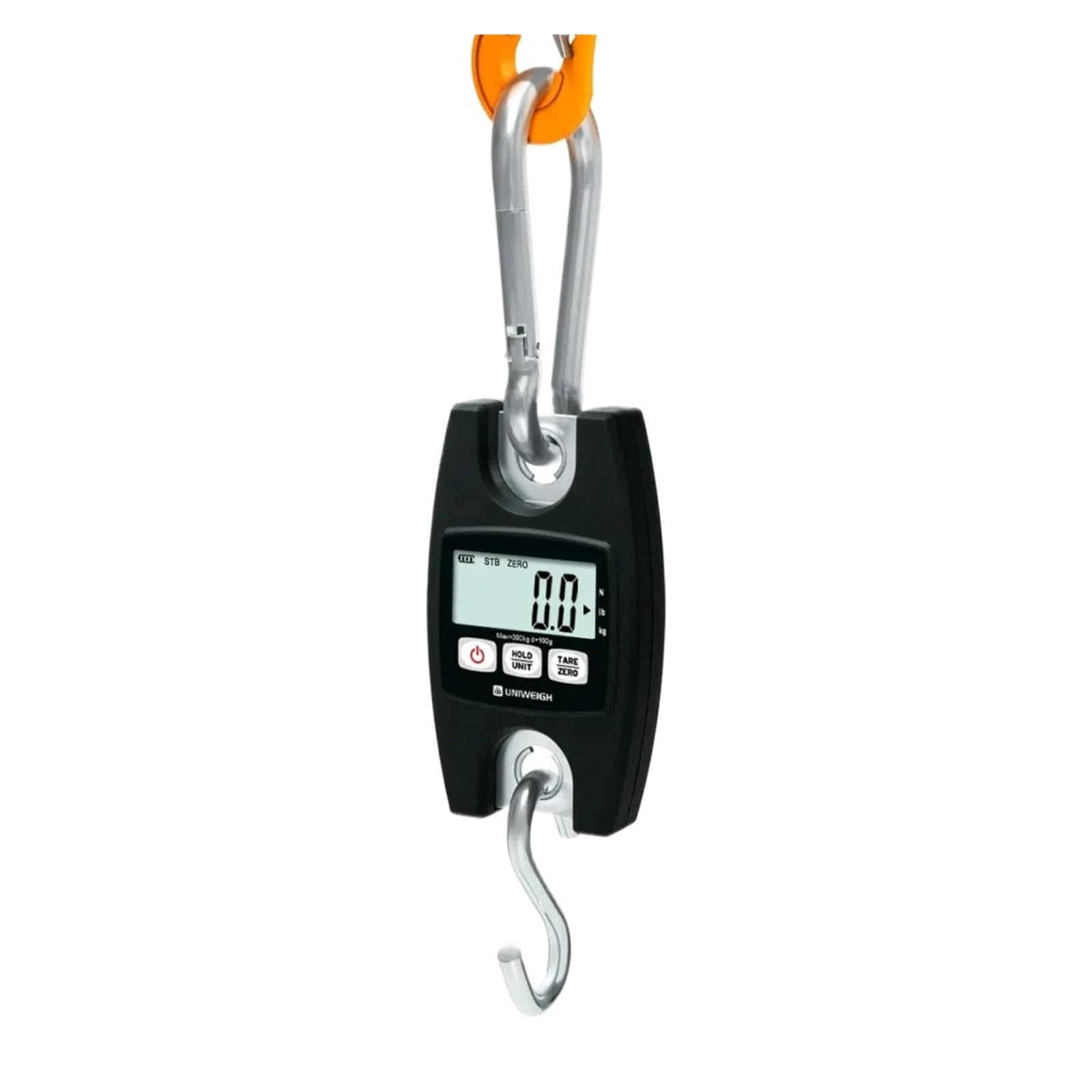 Bilancia sospesa digitale 660 lb/300 kg, mini bilancia da gru industriale portatile con ganci, con funzioni LCD/mantenimento/tara per Garage Farm