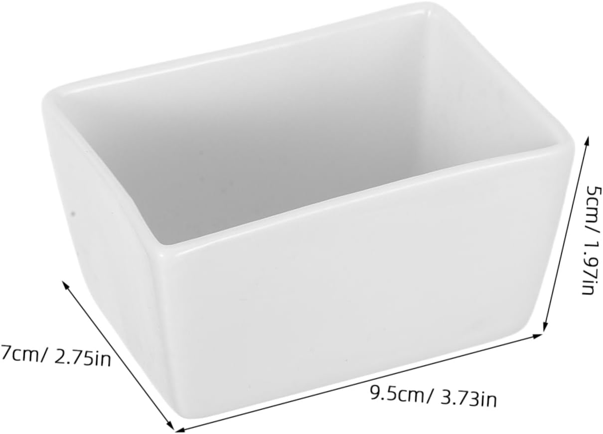 PRETYZOOM 2pcs Ceramic Sugar Jar Elegant Rectangular Sugar Container for Coffee and Tea Versatile Porcelain Holder for Cubes and Candies Farmhouse Kitchen Storage and Stylish Design