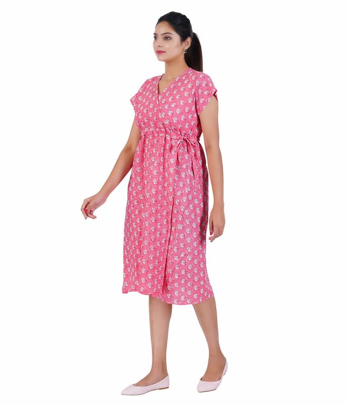 Image of MENMAII Wrap Dress [Size - L- 4XL ] - Full Open Multipurpose Night Gown -a Kind of Adaptive Clothing with Pocket for Women