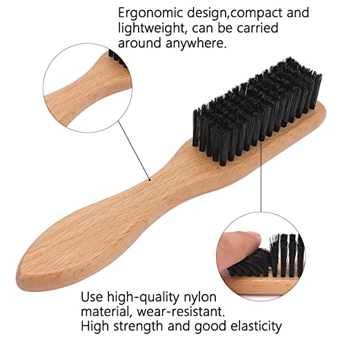 Men's Boar Bristle Hair Brush,2Pcs Barber Beard Brush Blade Cleaning Nylon Brush With Beard Styling Rremoval Of Loose Hairs For Men,Trimmer Tool (Wooden)，Hair Brush Cleaner Tool #TOP1