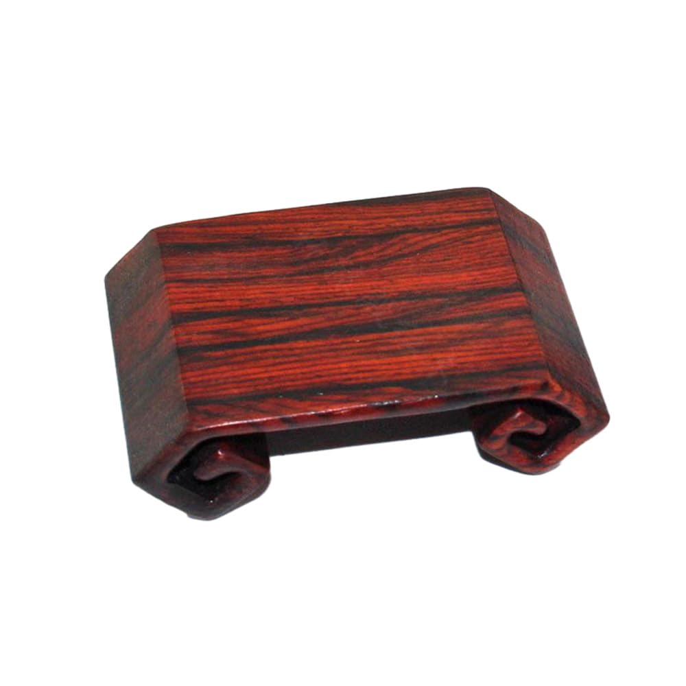 Base de piétide de Sculpture Chinoise en Bois Massif Rectangle Round Scroll Grain Charge Base de Bois de Palissandre